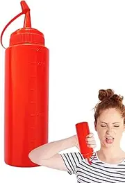 GEUGECY Fake Mustards and Ketchup Bottle, Funny Fake Salad Dressing Bottle Prank Toys, Fake Squirt Ketchup Bottle, Practical Jokes Tomato Sauce Prank and Jokes Toys for April 's Day