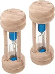 Didiseaon 2pcs Tooth Brushing Timer 2-Minute: Sand Timer Small Portable - Hourglass Sand Clock with Wood Frame for Classroom Games and Daily Use