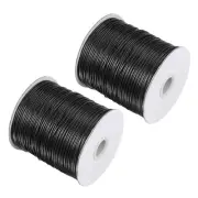 2pcs Beading Thread Bracelet Weave Craft Cord 1.5mm 158M/Roll, Black