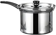1 Set Stainless Steel Fryer Fry Pan with Lid Oven Stainless Steel Skillet with Lid Stock Pot with Lid Butter Warmer Mini Griddle Frying Basket Household Bakelite Small Soup Pot