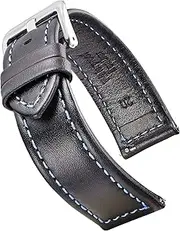 [STUNNING SELECTION] Alpine Genuine Waterproof Leather Watch Band with Quick Release Spring Bars - Leather Watch Strap 18mm, 20mm, 22mm, 24mm - Black, Brown