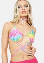 [Club Exx] Prismatic Dream Wrap Bra Top