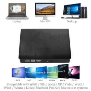 Slim External CD/DVD ROM Drive USB 3.0 Player Reader for Laptop PC Mac HP