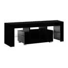NNEDSZ TV Cabinet Entertainment Unit Stand RGB LED Gloss Furniture 130cm Black