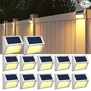6/12pcs Outdoor Wall Lights Solar Step Fence Lights Stair Waterproof Garden Patio Outdoor Wall Lights Solar Waterproof Lighting Decoration Lamp