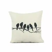 REMSOFT Linen Throw Pillow Cushion Cover with Poly Throw Pillow Insert - Bird Pa