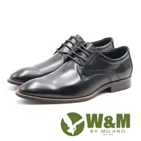 在飛比找PChome24h購物優惠-W&M 素色極簡綁帶男皮鞋-黑(另有棕)