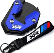 Foot Extension Pad for S1000XR S1000 XR 2017-2022 Motorcycle Aluminum Kickstand Enlarger Side Stand Pad (Color : Blue, Size : 1)