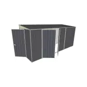 Build-a-Shed 1.5 x 4.5 x 2m Double Hinged Side Door Skillion Shed - Grey
