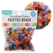 Art Star Translucent Assorted Colour Faceted Beads 8mm 315 Piece Pack
