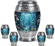 Fish Cremation Urns - Urn for Ashes Adult Male - Small Urn for Ashes Keepsake Mom - Black Funeral for Ashes Female Male - Keepsakes for Ashes of Loved Ones (Combo of 5, 10" & 3")