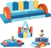 Erament 22Pcs Modular Kids Play Couch - Inspiring Child Creativity in Playroom, Bedroom, Living Rooms - Ocean Theme Convertible Sofa for Toddlers