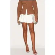 Cream Satin Floaty A Line Mini Skirt, Cream