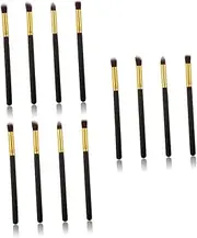 Healeved 12 Pcs Eye Make-up Brush Kit Eyeshadow Professional Creme Eyeshadows Eyeshadow Stick Eyebrow Brushes Cosmetics Brush Tool Eyeliner Blending Crease Kit Glitter Makeup Brushes Black
