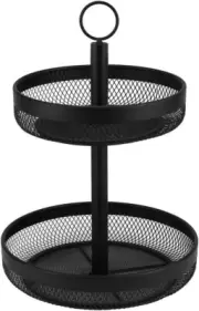 Classica Nero Mesh 2 Tier Fruit Basket Matt Black - KM021A - RRP $89.99