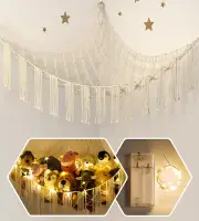 Stuffed Animal Hammock Corner Storage with LED Light - Toy Hammock Large Plus...