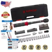Complete 1/4" Torque Wrench Set – 50 Piece Kit with Storage Case & Adapters