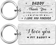 [FALOGI] I Love You Daddy Engraved Keyring, Personalised Daddy Gift from Daughter Son, Best Dad Present for Father's Day Christmas