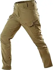 [JEShifangjiusu] Men's Tactical Pants Fleece Lined Water Resistant Ripstop Cargo Pants Lightweight Hiking Pants Outdoor Apparel