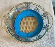 Pyrex 229 Clear Glass Dish 9.5" Pie Plate, Plate Basket, Crust Protector-B2
