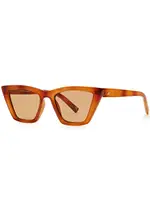 LE Specs Velodrome Cat-eye Sunglasses - Brown ONE SIZE
