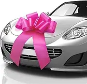 Huge Car Bow (Pink, 23 Inch) Giant Gift Bow, Large Pull Ribbon for New Car