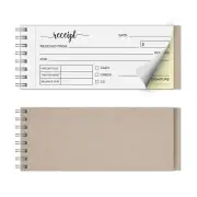 Receipt Book 2-Part Carbonless Spiral Bound 2.75x6 - Made in USA 50 White/Yel...