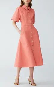 [Carolina Herrera] Button-Front Denim Dress