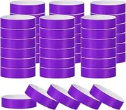 uxcell Paper Wristbands for Events, 200 Pack Neon Party Wrist Bands, Colored Waterproof Concert Identification Wristbands Hand Bands for Bar Entrance Admission Dark Purple