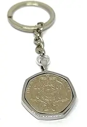 [OCC Old Coin Cufflinks] Premium 2002 Original 20p for a 23rd birthday/Anniversary Keyring ideal for a 23rd birthday SLV Gift, Silver, m