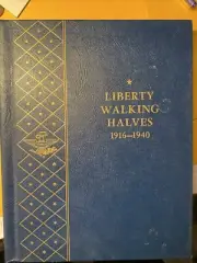 WHITMAN BOOKSHELF ALBUM 9423 LIBERTY WALKING HALVES 1916-1940