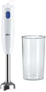 Braun MQ10.001M MultiQuick 1 Hand Blender - Extra Light Purée Stick with Stainless Steel Mixing Base and EasyTwist System, Includes 600 ml Mixing and Measuring Cup, 450 Watt, White