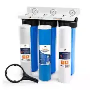 3-Stage Big Blue 20" Whole House System 1" Port+,GAC,Sediment,CarbonFilters