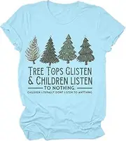[Generic] T Shirts Women Women Christmas T Shirt Retro Graphic Nature Comfy Tee Casual Short Sleeve Top Womens Long Sleeved Tee Shirts