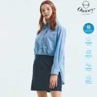 在飛比找momo購物網優惠-【OUWEY 歐薇】OL風襯衫西裝裙洋裝(藍色；S-L；32