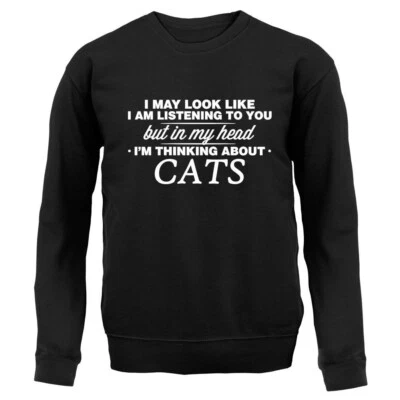 My Head I'm Thinking About Cats - Kids Hoodie / Sweater - Cat Kitten Pet