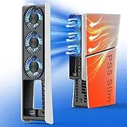 QYCHHJ Cooling Fan for PS5 Slim Digital & Disc, Auto Power On/of/Adjustable by Sensing Temperatures, 2-Level Speed for PS5 Slim Cooling Fan USB 3.0 HUB for PS5 Slim Cooling Station Accessories