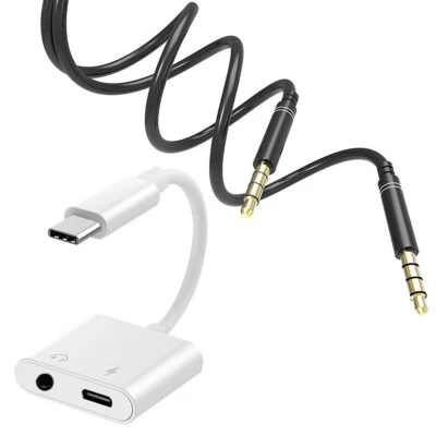 2in1 USB Type C to 3.5mm Audio Cable Adapter f Samsung Galaxy S23 SM-S911U NEW