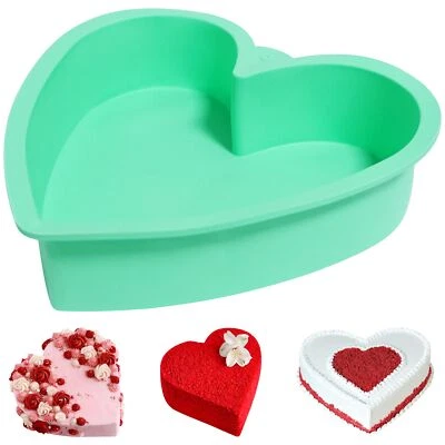 Heart Shaped Cake Pans Silicon10 Inch Heart Cake PanNonstick Silicone Hear Ca...