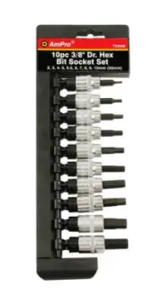 Ampro 3/8" Drive Metric Hex Bit Socket Set 10 Piece T33205