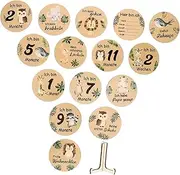 HAPINARY 1 Set Milestone Calendar Newborn Announcement Sign Monthly Milestone Growth Milestone Growth Signs Milestone Blocks Cards Milestone Cards Months Signs