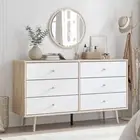 Merryluk 6 Drawer Chest of Drawers Dresser Lowboy Storage Cabinet Bedroom