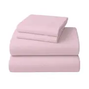 Gift Pack 4pc 1000 Thread Count Cotton Rich King Fitted Bed Sheet Set CVC Microfibre Blend - Pink