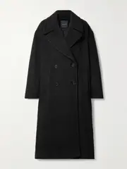 [GOLDSIGN] GOLDSIGN - The Cocoon Double-breasted Wool-blend Felt Coat - Black - small small Black