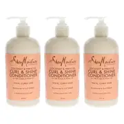 Coconut and Hibiscus Curl Shine Conditioner by Shea Moisture for Unisex - 13 oz Conditioner - Pack of 3