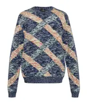 Etro Patterned Knitted Jumper L,M Gray