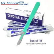 Disposable Scalpel Blades #22 Carbon Steel Sterile Surgical w/ Graduated Handle