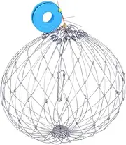 20Strands Steel Wire Crab Net,Automatic Opening & Closing Fishing Net Cage,Crab Cage Portable Sea Fishing Soft Steel Wire Multi-Functional Net for Catching Fish, Lobsters,and Crabs