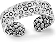 [AeraVida] Beach Elegance Dot Hammered Texture Bohemian .925 Sterling Silver Toe/Pinky Ring