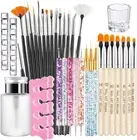 36 Pcs Nail Art Brushes Set with Nail Dotting Tools, Nail Liner Brush Detail Bru